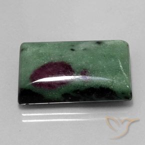 Rubino-Zoisite Multicolore naturale da 33.94 ct, Taglio a baguette, Opaco