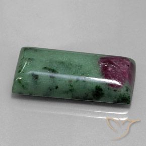 Rubino-Zoisite Multicolore naturale da 29.97 ct, Taglio a baguette, Opaco