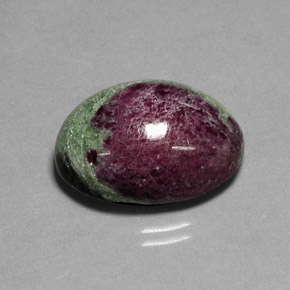Rubino-zoisite naturale multicolore da 22,79 ct, taglio ovale, opaco