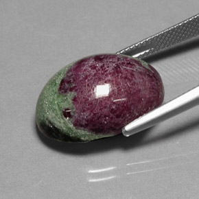 Rubino-zoisite naturale multicolore da 22,79 ct, taglio ovale, opaco