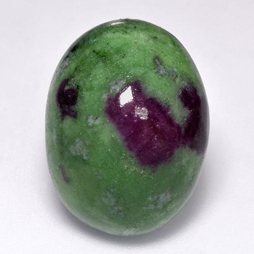 Rubino-zoisite naturale multicolore da 23,55 ct, taglio ovale, opaco