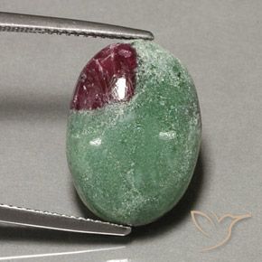 Rubino-Zoisite Multicolore naturale da 13.35 ct, Ovale, Opaco