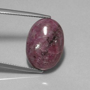 Rubino-zoisite naturale multicolore da 15,16 ct, taglio ovale, opaco