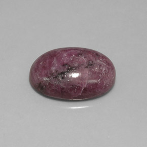 Rubino-zoisite naturale multicolore da 15,16 ct, taglio ovale, opaco