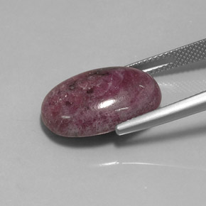 Rubino-zoisite naturale multicolore da 15,16 ct, taglio ovale, opaco