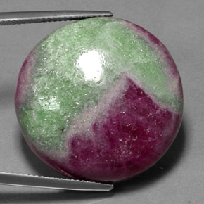 Rubino-zoisite naturale multicolore da 54,16 ct, taglio rotondo, opaco