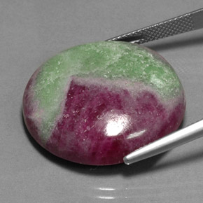 Rubino-zoisite naturale multicolore da 54,16 ct, taglio rotondo, opaco
