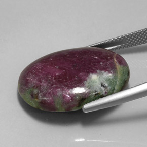 Rubino-zoisite naturale multicolore da 22,73 ct, taglio ovale, opaco