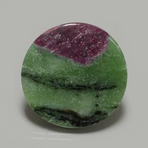 Rubino-zoisite naturale multicolore da 37,21 ct, taglio rotondo, opaco