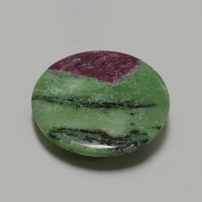 Rubino-zoisite naturale multicolore da 37,21 ct, taglio rotondo, opaco