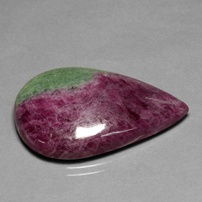Rubino-zoisite naturale multicolore da 44,82 ct, taglio a pera, opaco