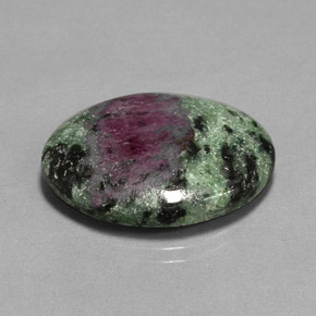 Rubino-zoisite naturale multicolore da 22,72 ct, taglio ovale, opaco
