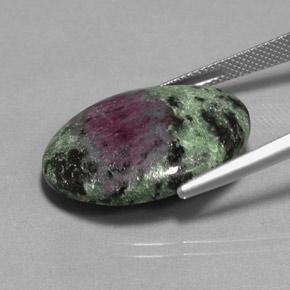 Rubino-zoisite naturale multicolore da 22,72 ct, taglio ovale, opaco