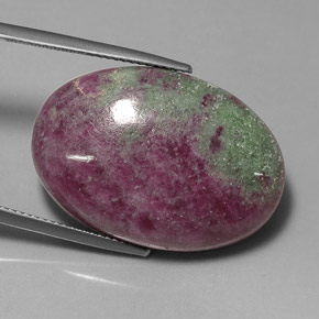 Rubino-zoisite naturale multicolore da 41,25 ct, taglio ovale, opaco