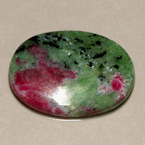 Rubino-zoisite naturale multicolore da 21,97 ct, taglio ovale, opaco