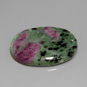Rubino-zoisite naturale multicolore da 22,56 ct, taglio ovale, opaco