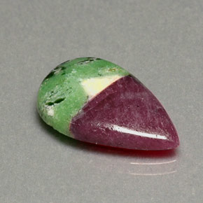 Rubino-zoisite naturale multicolore da 9,26 ct, taglio a pera, opaco