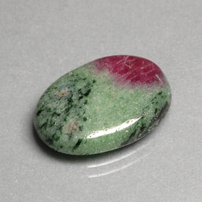Rubino-zoisite naturale multicolore da 11,08 ct, taglio ovale, opaco