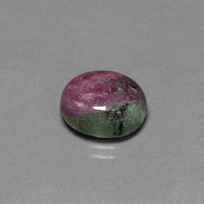 Rubino-zoisite naturale multicolore da 6,28 ct, taglio ovale, opaco