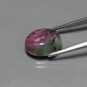 Rubino-zoisite naturale multicolore da 6,28 ct, taglio ovale, opaco