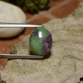 Rubino-Zoisite Multicolore naturale da 4.00 ct, Taglio ovale, Opaco