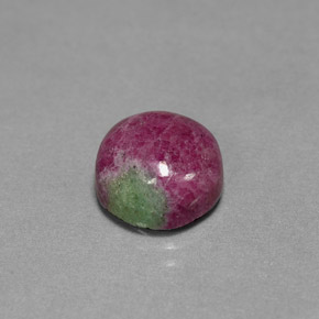 Rubino-zoisite naturale multicolore da 6,18 ct, taglio rotondo, opaco