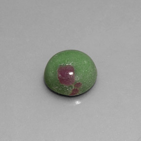 Rubino-Zoisite Multicolore naturale da 3.41 ct, Taglio rotondo, Opaco