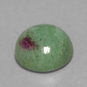 Rubino-zoisite naturale multicolore da 2,54 ct, taglio rotondo, opaco