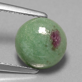 Rubino-zoisite naturale multicolore da 2,54 ct, taglio rotondo, opaco