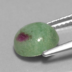 Rubino-zoisite naturale multicolore da 2,54 ct, taglio rotondo, opaco