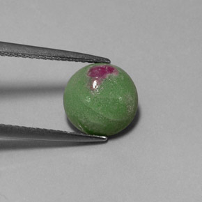Rubino-zoisite naturale multicolore da 2,86 ct, taglio rotondo, opaco