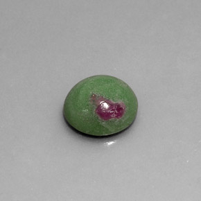 Rubino-zoisite naturale multicolore da 2,86 ct, taglio rotondo, opaco