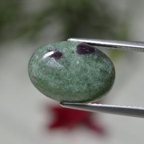 Rubino-zoisite naturale multicolore da 7,70 ct, taglio ovale, opaco