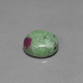 Rubino-zoisite multicolore naturale da 5,44 ct, taglio ovale, opaco