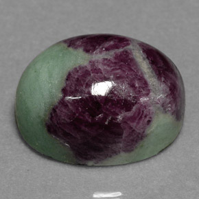 Rubino-zoisite naturale multicolore da 19,04 ct, taglio ovale, opaco