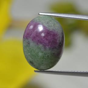 Rubino-zoisite naturale multicolore da 13,78 ct, taglio ovale, opaco