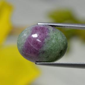 Rubino-zoisite naturale multicolore da 13,78 ct, taglio ovale, opaco