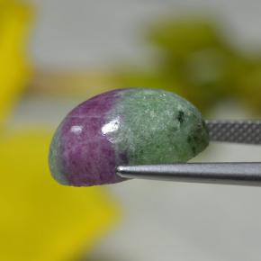 Rubino-zoisite naturale multicolore da 13,78 ct, taglio ovale, opaco