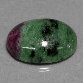 Rubino-zoisite naturale multicolore da 10,08 ct, taglio ovale, opaco
