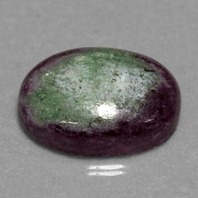 Rubino-zoisite naturale multicolore da 11,00 ct, taglio ovale, opaco