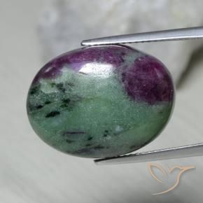 Rubino-Zoisite Multicolore naturale da 22.07 ct, Ovale, Opaco