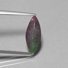 Rubino-Zoisite Multicolore naturale da 1.68 ct, Taglio marquise, Opaco