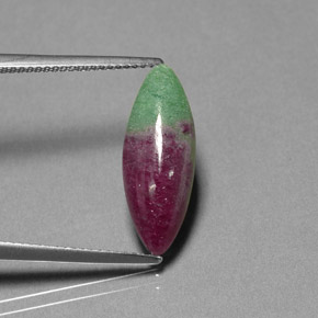 Rubino-zoisite naturale multicolore da 4,99 ct, marchesa, opaco