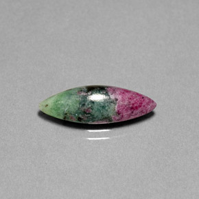 Rubino-zoisite naturale multicolore da 5,06 ct, marchesa, opaco