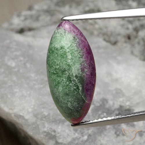 8.94ct Naturale Multicolore Rubino-Zoisite, Taglio marquise, Opaco