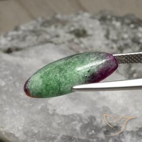 Rubino-Zoisite Multicolore naturale da 8.94 ct, Taglio marquise, Opaco