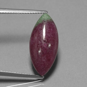 Rubino-zoisite naturale multicolore da 9,44 ct, marchesa, opaco