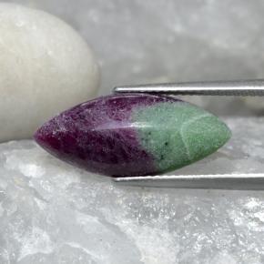 Rubino-zoisite naturale multicolore da 7,58 ct, marchesa, opaco