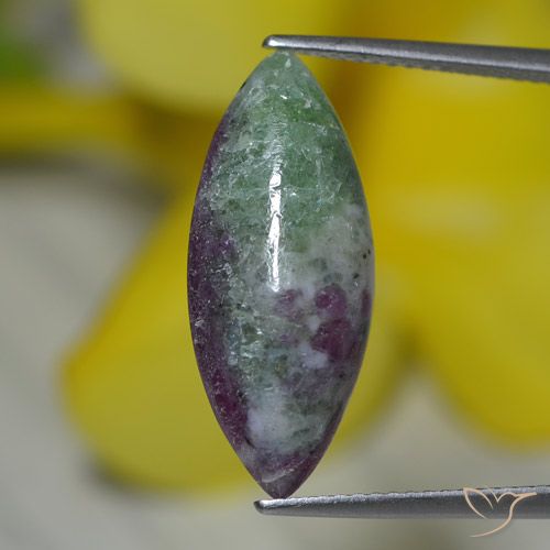 6.96ct Naturale Multicolore Rubino-Zoisite, Taglio marquise, Opaco