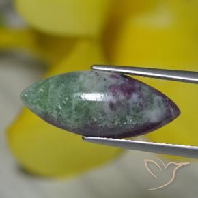 Rubino-Zoisite Multicolore naturale da 6.96 ct, Taglio marquise, Opaco